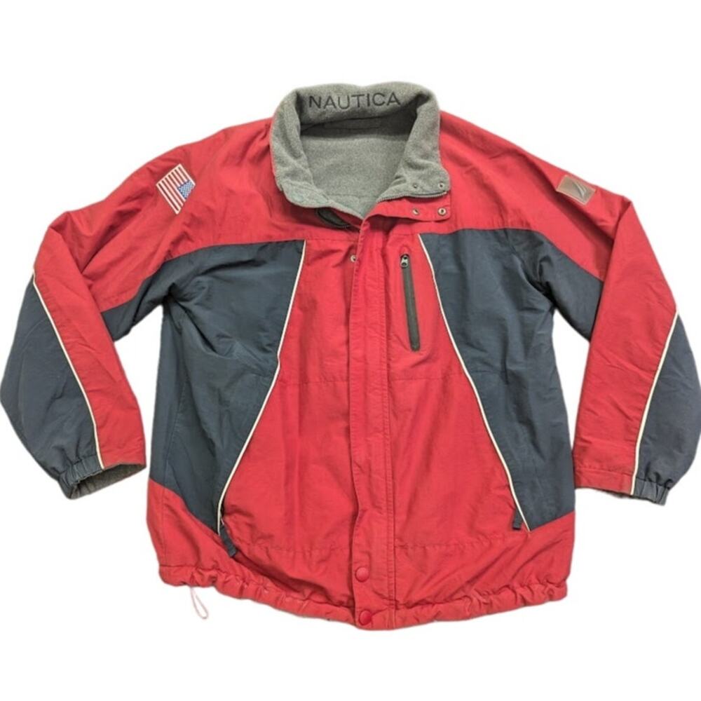 Nautica Red & Navy Reversible Winter Jacket NX2000 Size Medium
